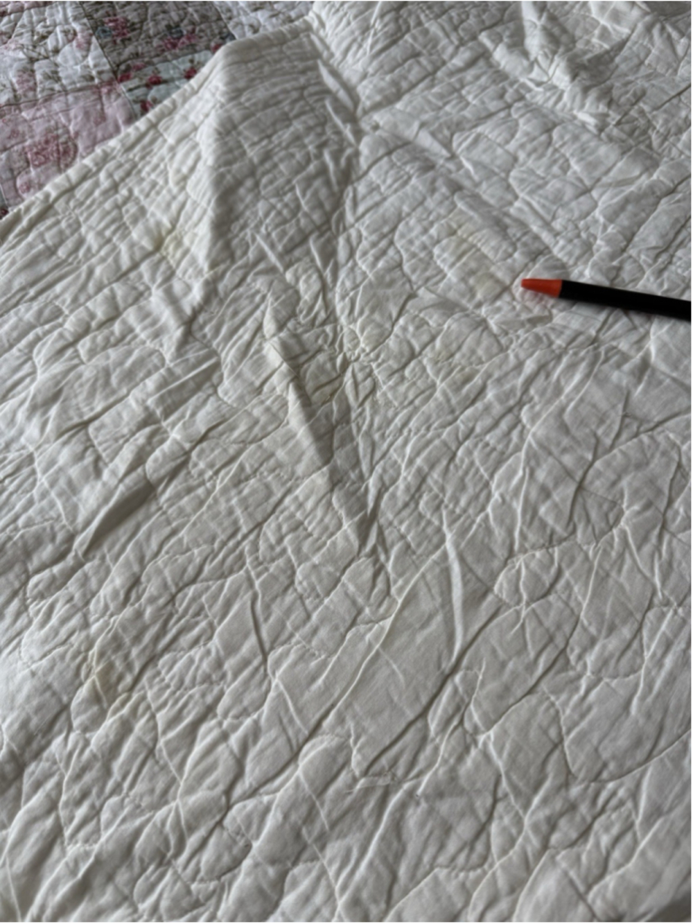 Vintage Cottage Floral Quilt Embroidered Border Chintz Patchwork Cotton 113x90 - Picture 4 of 10